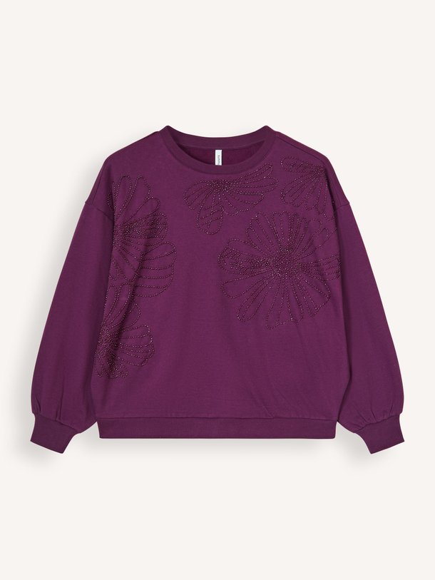 Ontdek de Katoenmix sweater met kralen van Summum in de kleur bordeauxrood bij Orangebag. Op werkdagen voor 21:45 besteld, morgen in huis.