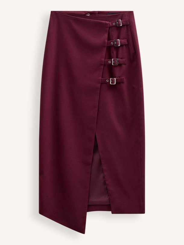 Ontdek de Tailor viscosemix overslag rok van Copenhagen Muse in de kleur bordeauxrood bij Orangebag. Op werkdagen voor 21:45 besteld, morgen in huis.