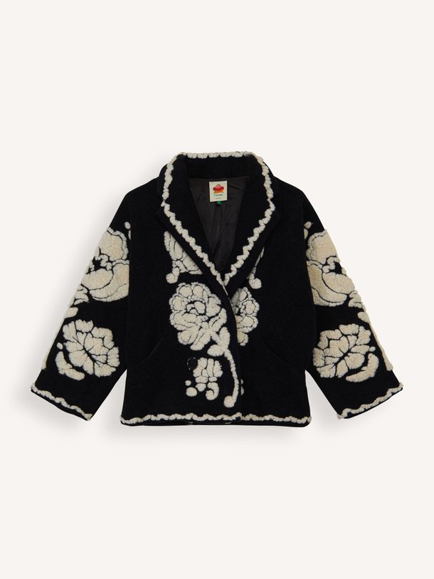 Ontdek de Floral wolmix mantel van Farm Rio in de kleur zwart bij Orangebag. Op werkdagen voor 21:45 besteld, morgen in huis.