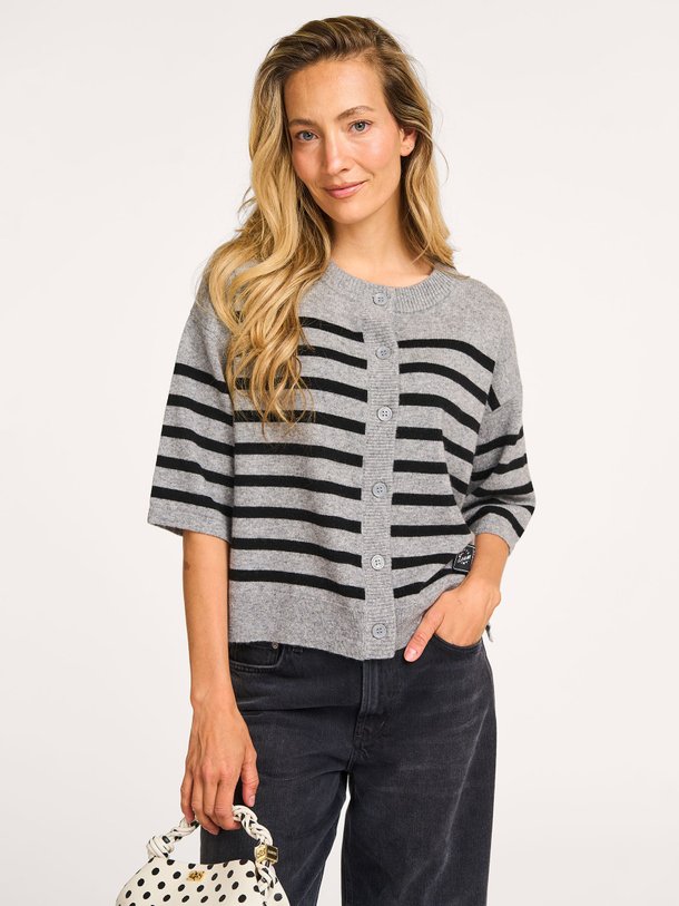 Ontdek de Cash cashmere/wol mix gestreept vest van Haute L'Amitié in de kleur grijs bij Orangebag. Op werkdagen voor 21:45 besteld, morgen in huis.