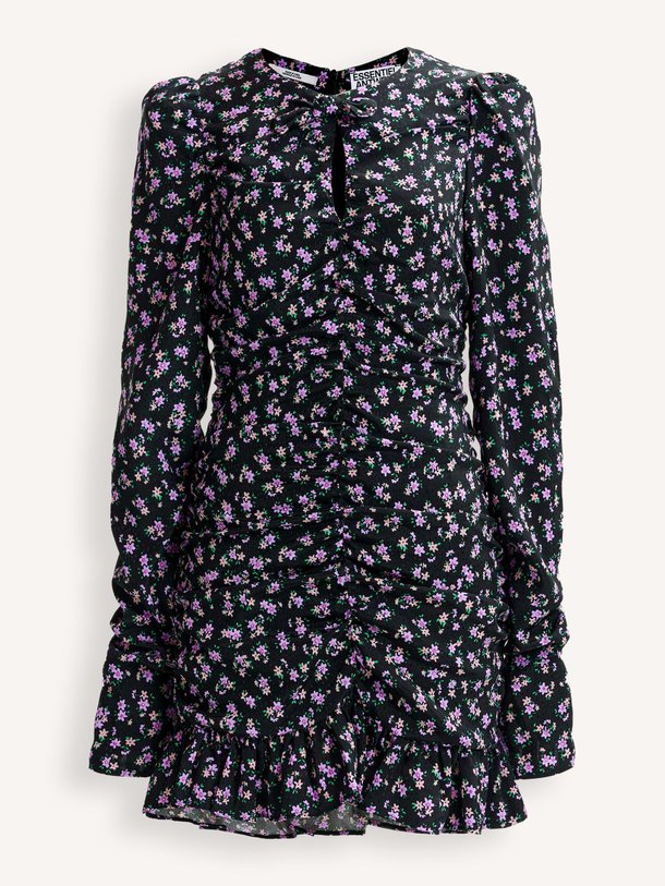 Ontdek de Imke viscose jurk met print van Essentiel Antwerp in de kleur zwart bij Orangebag. Op werkdagen voor 21:45 besteld, morgen in huis.