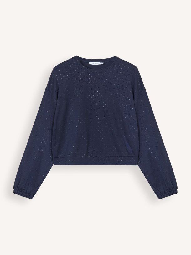 Ontdek de Ezel viscosemix sweater met strass van La Fee Maraboutee in de kleur donkerblauw bij Orangebag. Op werkdagen voor 21:45 besteld, morgen in huis.