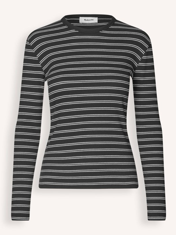 Ontdek de Pil organic cotton gestreepte rib longsleeve van Modstrom in de kleur zwart bij Orangebag. Op werkdagen voor 21:45 besteld, morgen in huis.