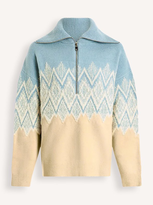 Ontdek de Hedda wolmix trui met dessin van Varley in de kleur blauw bij Orangebag. Op werkdagen voor 21:45 besteld, morgen in huis.