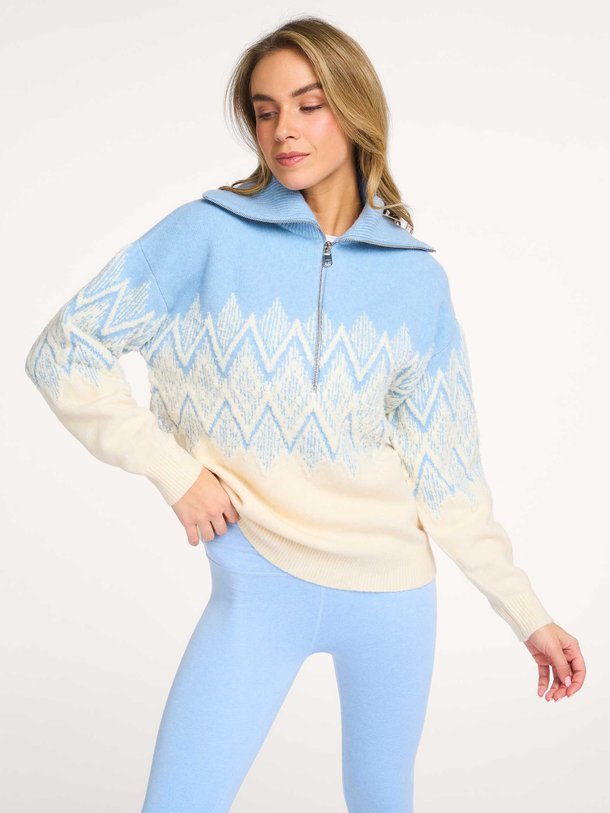 Ontdek de Hedda wolmix trui met dessin van Varley in de kleur blauw bij Orangebag. Op werkdagen voor 21:45 besteld, morgen in huis.