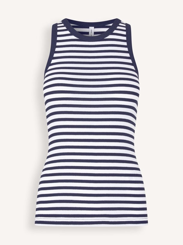 Ontdek de Alexo organic cotton mix gestreepte tanktop van Samsoe Samsoe in de kleur donkerblauw bij Orangebag. Op werkdagen voor 21:45 besteld, morgen in huis.