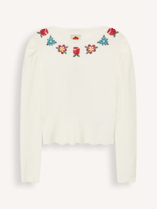 Ontdek de Viscosemix rib top met kralen van Farm Rio in de kleur off-white bij Orangebag. Op werkdagen voor 21:45 besteld, morgen in huis.