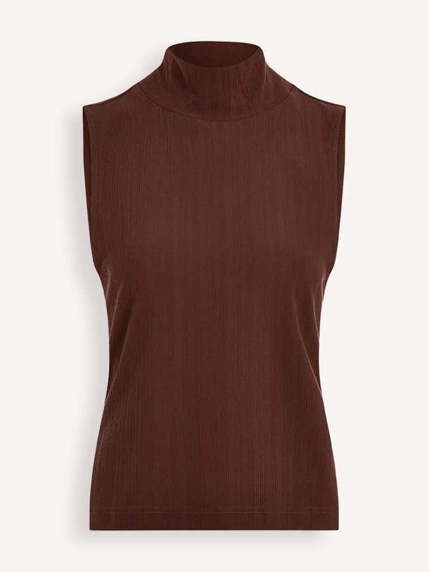 Ontdek de Caley viscosemix rib top van Varley in de kleur donkerbruin bij Orangebag. Op werkdagen voor 21:45 besteld, morgen in huis.
