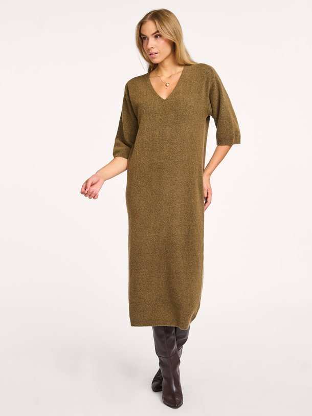 Ontdek de Wolmix jurk van Yaya in de kleur groen/bruin bij Orangebag. Op werkdagen voor 21:45 besteld, morgen in huis.