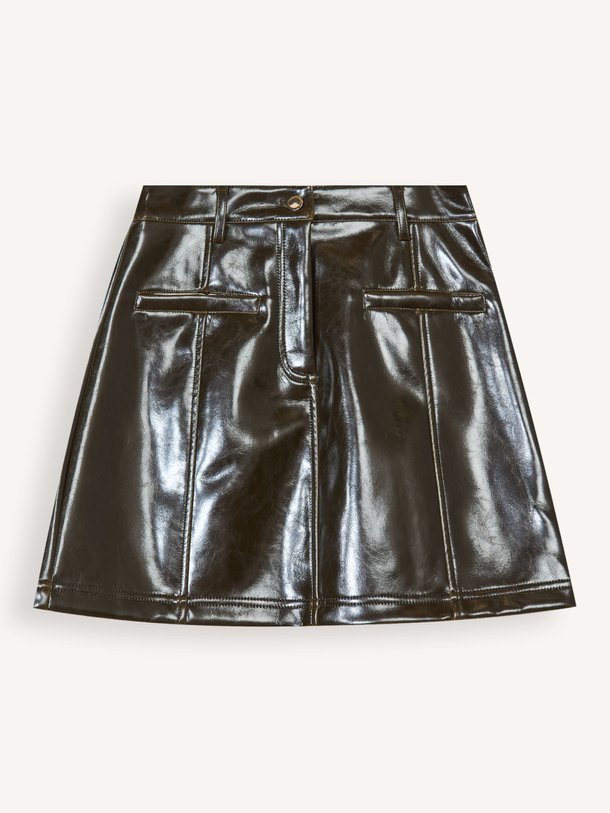 Ontdek de Lak leatherlook rok van Frnch in de kleur kaki bij Orangebag. Op werkdagen voor 21:45 besteld, morgen in huis.