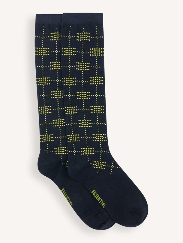 Ontdek de Invers katoenmix sokken met strass van Essentiel Antwerp in de kleur donkerblauw bij Orangebag. Op werkdagen voor 21:45 besteld, morgen in huis.