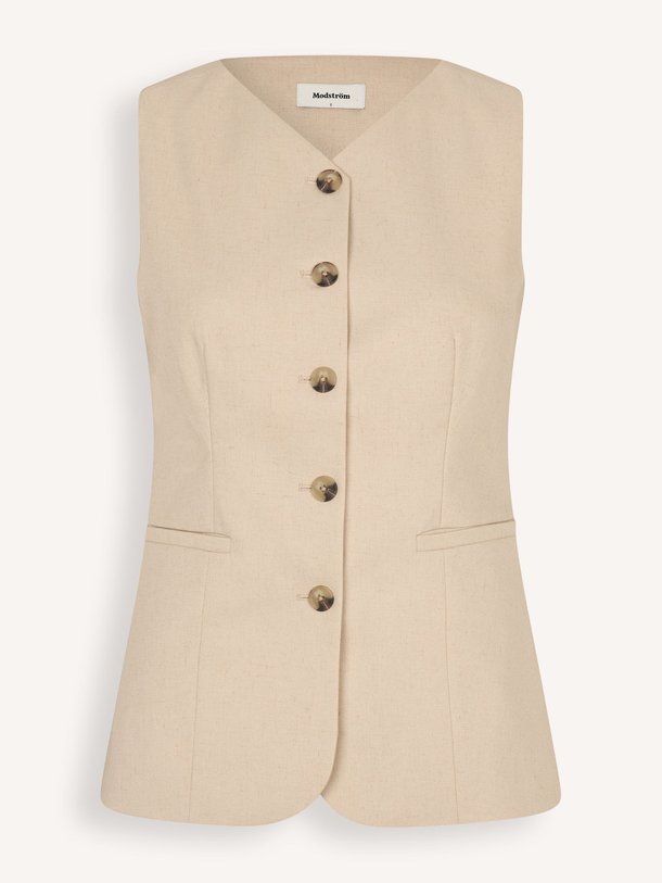 Ontdek de Norma linnenmix gilet van Modstrom in de kleur zand bij Orangebag. Op werkdagen voor 21:45 besteld, morgen in huis.