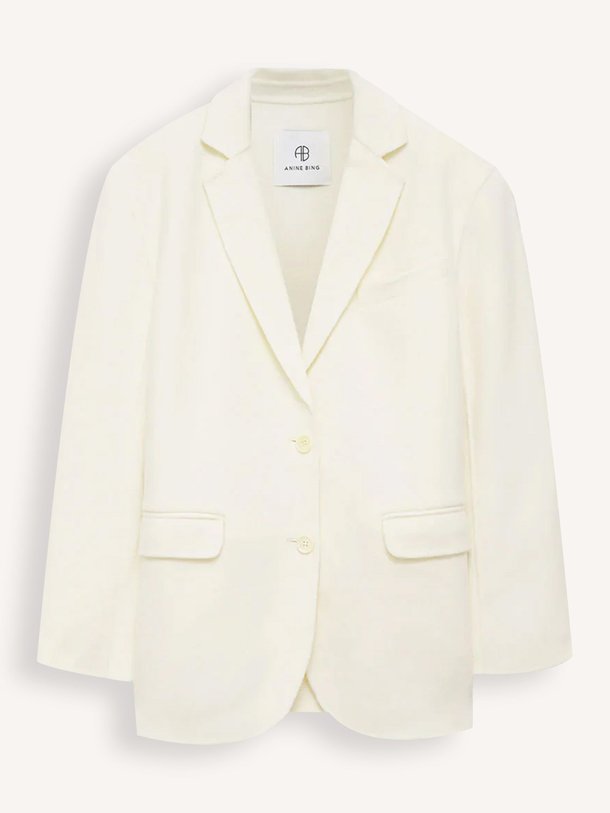 Ontdek de Quinn wol/cashmeremix blazer van Anine Bing in de kleur wit bij Orangebag. Op werkdagen voor 21:45 besteld, morgen in huis.