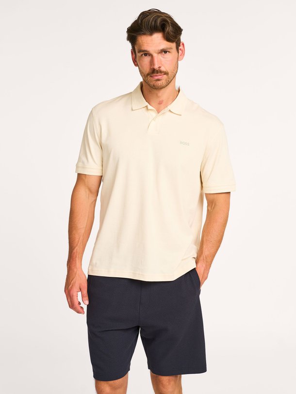 Ontdek de Interlock katoenen polo van Boss in de kleur ecru bij Orangebag. Op werkdagen voor 21:45 besteld, morgen in huis.