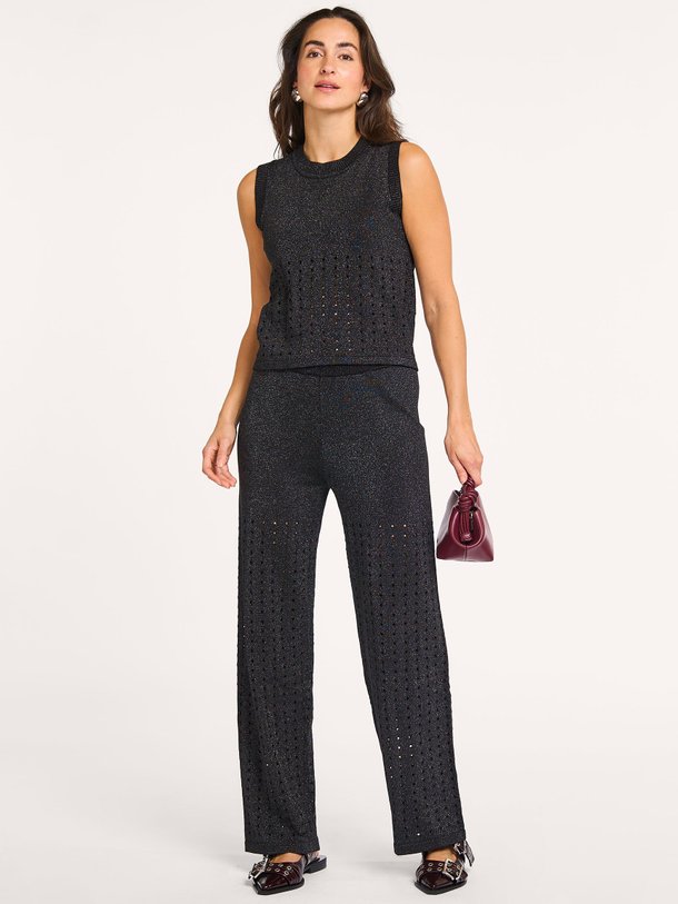 Ontdek de Viscosemix rib lurex broek van Haute L'Amitié in de kleur zwart bij Orangebag. Op werkdagen voor 21:45 besteld, morgen in huis.