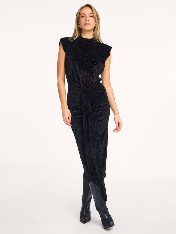 Ontdek de Inche jersey velourse jurk met lurex van Essentiel Antwerp in de kleur zwart bij Orangebag. Op werkdagen voor 21:45 besteld, morgen in huis.