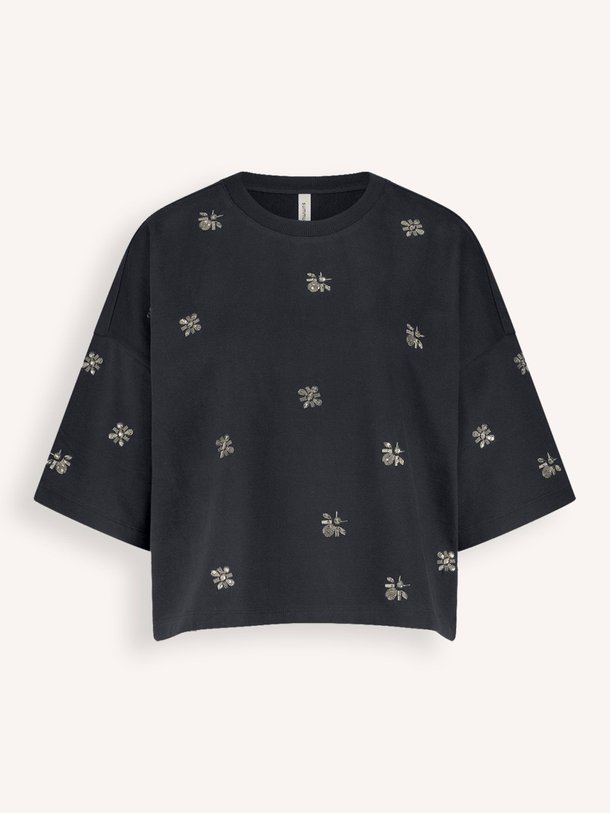 Ontdek de Katoenmix T-shirt met applicaties van Summum in de kleur donkerblauw bij Orangebag. Op werkdagen voor 21:45 besteld, morgen in huis.