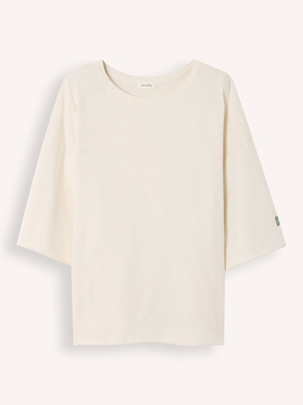 Ontdek de Ykobow katoenen T-shirt van American Vintage in de kleur crème bij Orangebag. Op werkdagen voor 21:45 besteld, morgen in huis.
