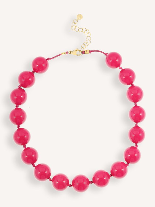 Ontdek de Vergulde halsketting met kralen van Ellen Beekmans in de kleur roze bij Orangebag. Op werkdagen voor 21:45 besteld, morgen in huis.