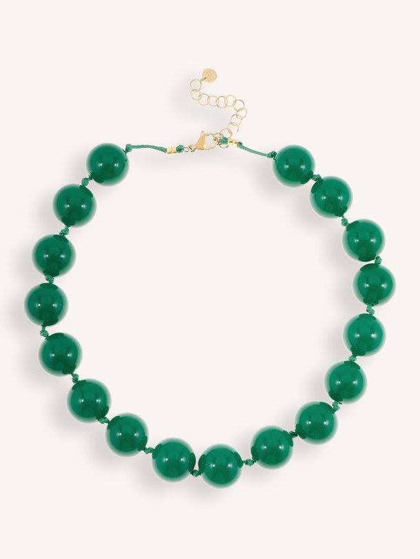 Ontdek de Vergulde halsketting met kralen van Ellen Beekmans in de kleur donkergroen bij Orangebag. Op werkdagen voor 21:45 besteld, morgen in huis.