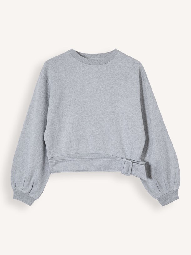 Ontdek de Celis katoenmix sweater met riem van Club L`avenir in de kleur grijs bij Orangebag. Op werkdagen voor 21:45 besteld, morgen in huis.