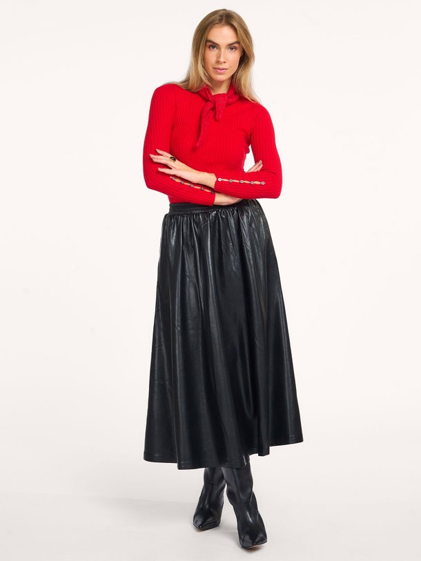 Ontdek de Leatherlook rok van Frnch in de kleur zwart bij Orangebag. Op werkdagen voor 21:45 besteld, morgen in huis.