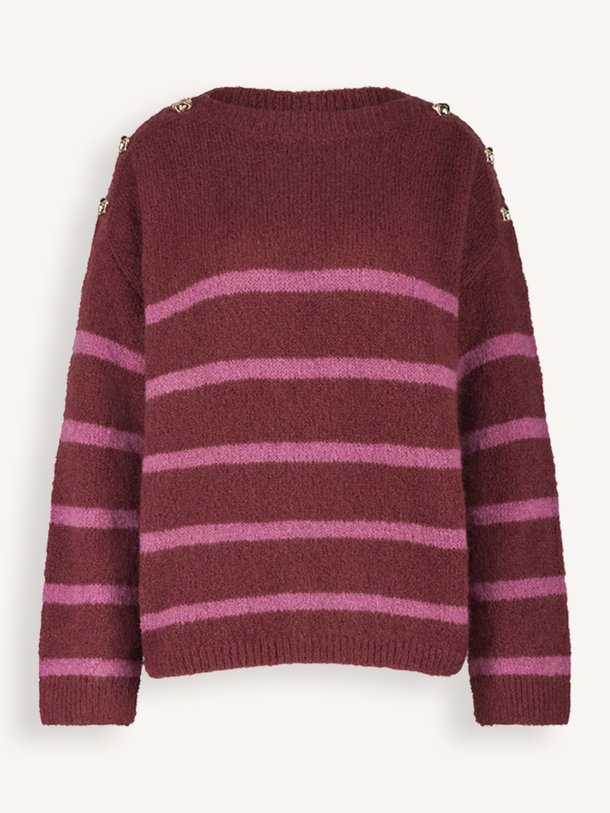 Ontdek de Suzette mohairmix gestreepte trui van Studio Anneloes in de kleur bordeauxrood bij Orangebag. Op werkdagen voor 21:45 besteld, morgen in huis.
