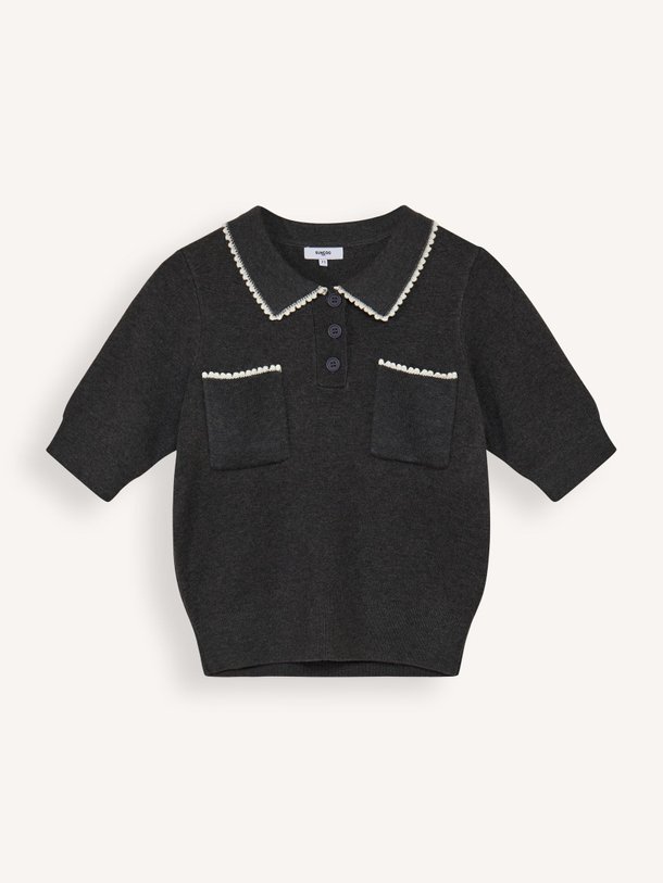 Ontdek de Polka wolmix polo top van Suncoo in de kleur grijs bij Orangebag. Op werkdagen voor 21:45 besteld, morgen in huis.