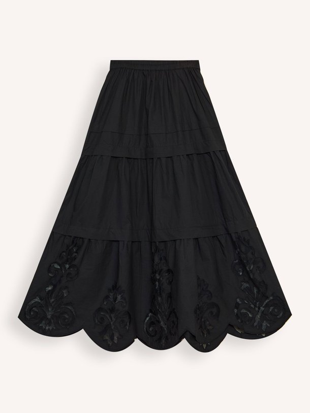 Ontdek de Lauren katoenen maxi rok met borduursel van By-Bar in de kleur zwart bij Orangebag. Op werkdagen voor 21:45 besteld, morgen in huis.