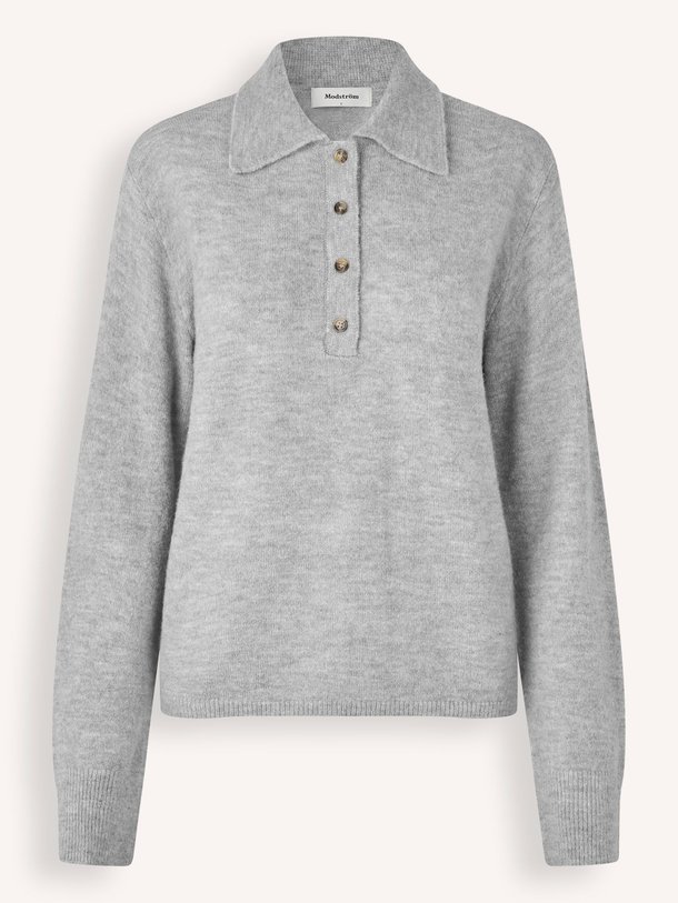 Ontdek de Tree wolmix gemêleerde polo trui van Modstrom in de kleur grijs bij Orangebag. Op werkdagen voor 21:45 besteld, morgen in huis.