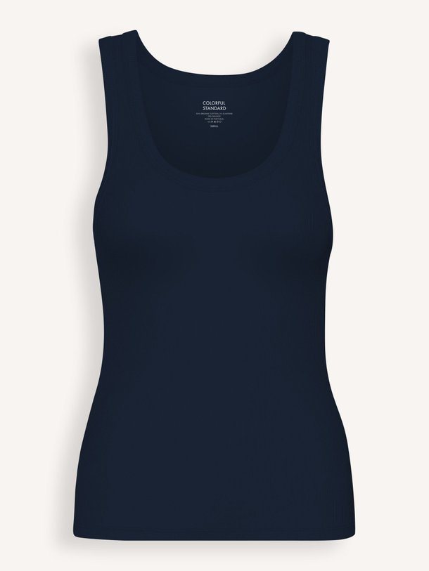 Ontdek de Organic cottonmix rib tanktop van Colorful Standard in de kleur donkerblauw bij Orangebag. Op werkdagen voor 21:45 besteld, morgen in huis.