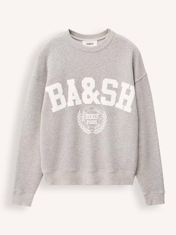 Ontdek de Benjamin katoenmix sweater met print van ba-sh in de kleur grijs bij Orangebag. Op werkdagen voor 21:45 besteld, morgen in huis.