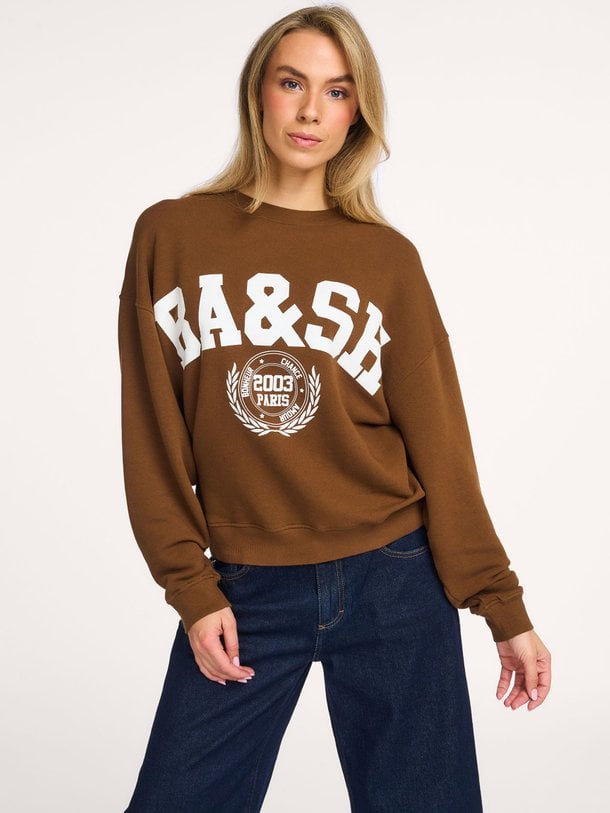 Ba-Sh Benjamin - Katoenmix Sweater Met Print - Bruin Ontdek de Benjamin katoenmix sweater met print van ba-sh in de kleur bruin bij Orangebag. Op werkdagen voor 21:45 besteld, morgen in huis.