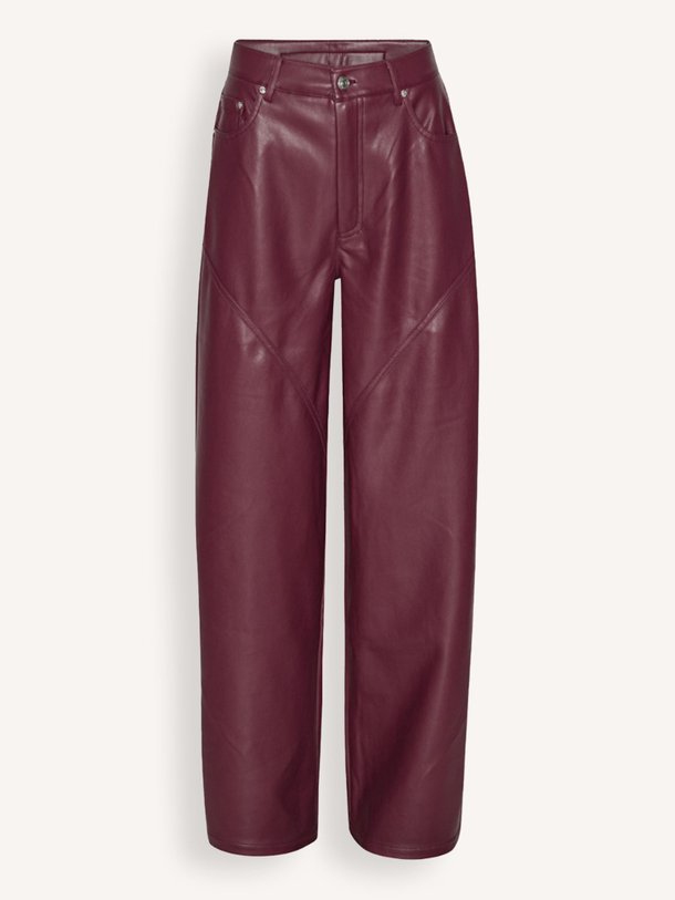 Ontdek de Leatherlook broek van Rotate Birger Christensen in de kleur bordeauxrood bij Orangebag. Op werkdagen voor 21:45 besteld, morgen in huis.
