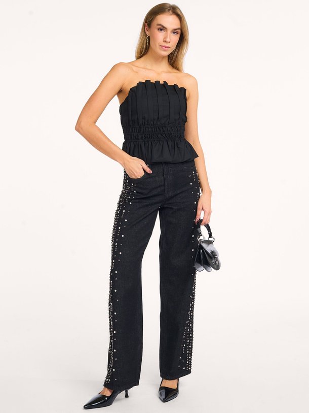 Ontdek de Leei high waist wide leg jeans van Gestuz in de kleur zwart bij Orangebag. Op werkdagen voor 21:45 besteld, morgen in huis.