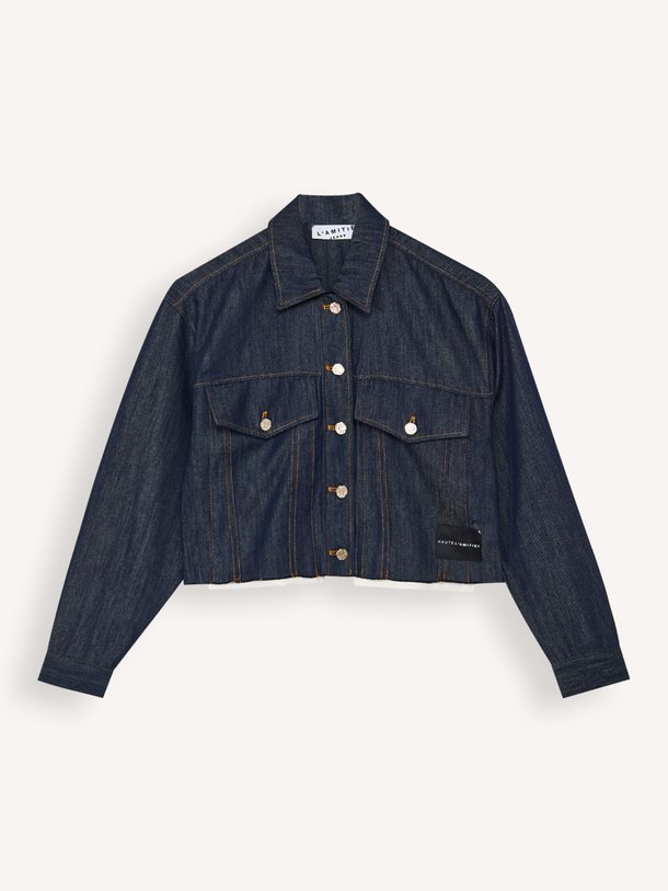 Ontdek de Denim cropped blouse van Haute L'Amitié in de kleur donkerblauw bij Orangebag. Op werkdagen voor 21:45 besteld, morgen in huis.