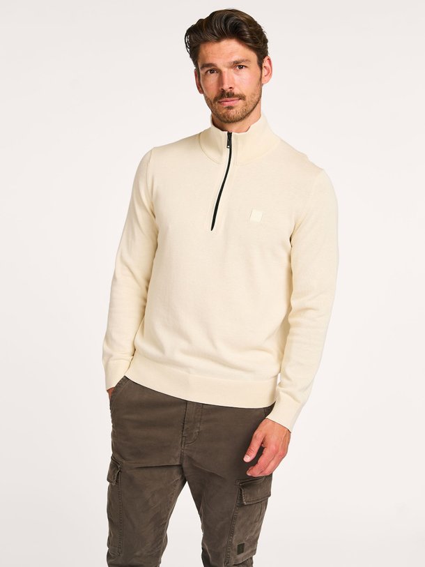 Ontdek de Kanobix katoen/cashmeremix trui van Boss in de kleur crème bij Orangebag. Op werkdagen voor 21:45 besteld, morgen in huis.