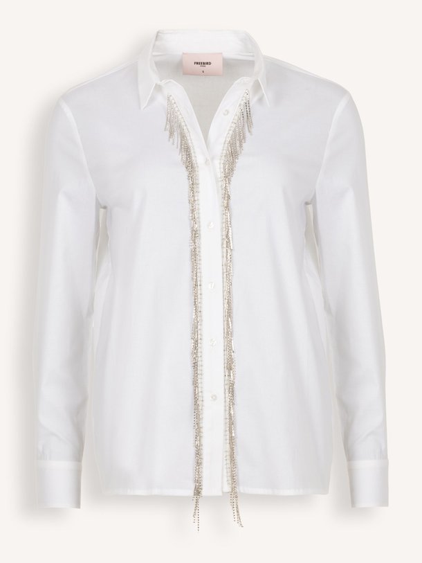 Ontdek de Bina katoenmix blouse met applicaties van Freebird in de kleur off-white bij Orangebag. Op werkdagen voor 21:45 besteld, morgen in huis.