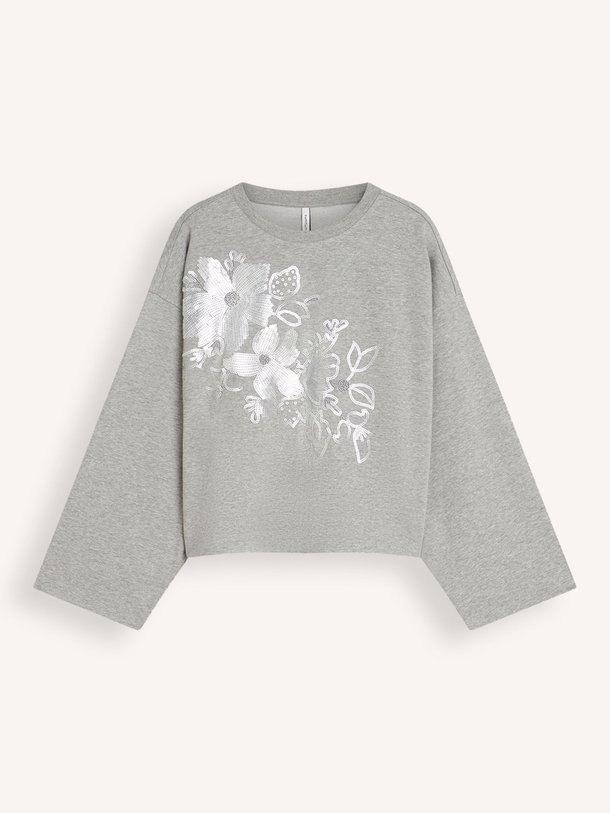 Ontdek de Katoenmix sweater met pailletten van Summum in de kleur grijs bij Orangebag. Op werkdagen voor 21:45 besteld, morgen in huis.