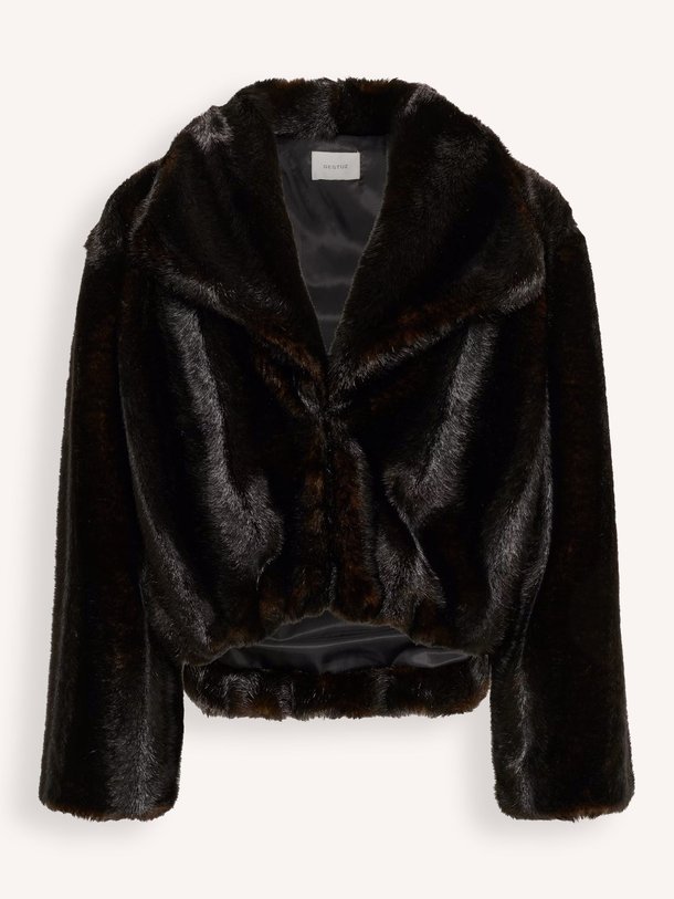 Ontdek de Kenna geweven faux fur jack van Gestuz in de kleur donkerbruin bij Orangebag. Op werkdagen voor 21:45 besteld, morgen in huis.