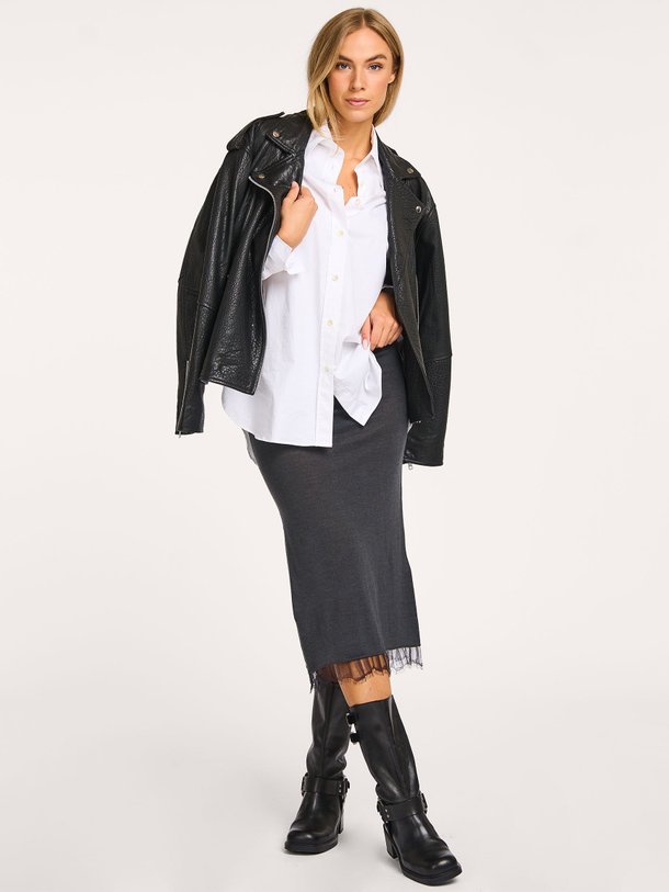 Ontdek de mara merinomix rok van Iro in de kleur donkergrijs bij Orangebag. Op werkdagen voor 21:45 besteld, morgen in huis.