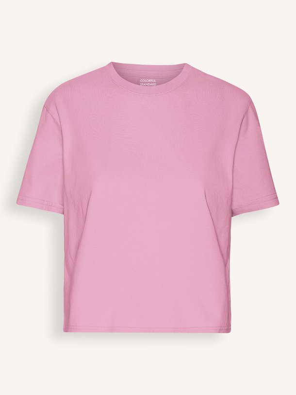 Ontdek de Organic cotton cropped T-shirt van Colorful Standard in de kleur lichtroze bij Orangebag. Op werkdagen voor 21:45 besteld, morgen in huis.