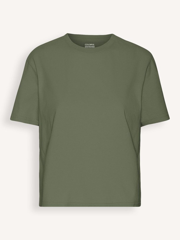 Ontdek de Organic cotton cropped T-shirt van Colorful Standard in de kleur olijfgroen bij Orangebag. Op werkdagen voor 21:45 besteld, morgen in huis.