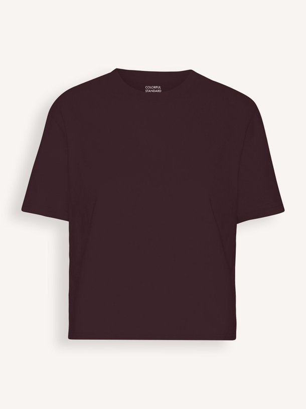 Ontdek de Organic cotton cropped T-shirt van Colorful Standard in de kleur bordeauxrood bij Orangebag. Op werkdagen voor 21:45 besteld, morgen in huis.