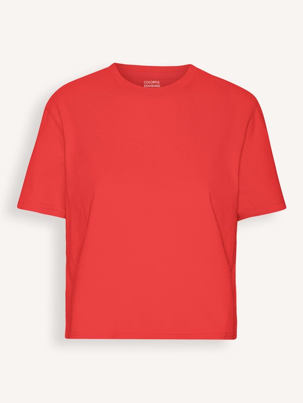 Ontdek de Organic cotton cropped T-shirt van Colorful Standard in de kleur rood bij Orangebag. Op werkdagen voor 21:45 besteld, morgen in huis.