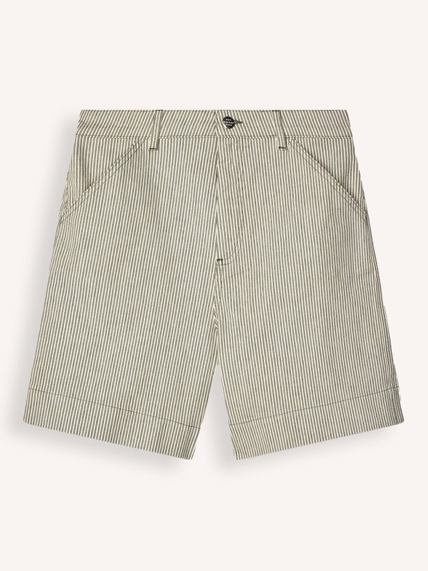 Ontdek de Palu organic cotton short met gestreept dessin van Mads Norgaard in de kleur groen bij Orangebag. Op werkdagen voor 21:45 besteld, morgen in huis.