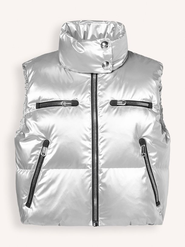 Ontdek de Éclat gewatteerde metallic bodywarmer van Goldbergh in de kleur zilverkleur bij Orangebag. Op werkdagen voor 21:45 besteld, morgen in huis.