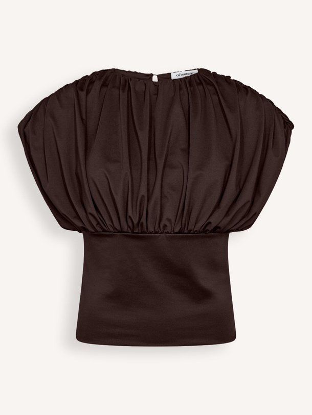 Ontdek de Cattia geweven top van Co'Couture in de kleur donkerbruin bij Orangebag. Op werkdagen voor 21:45 besteld, morgen in huis.