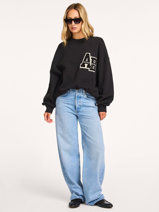 Ontdek de Miles katoenen oversized sweater van Anine Bing in de kleur zwart bij Orangebag. Op werkdagen voor 21:45 besteld, morgen in huis.