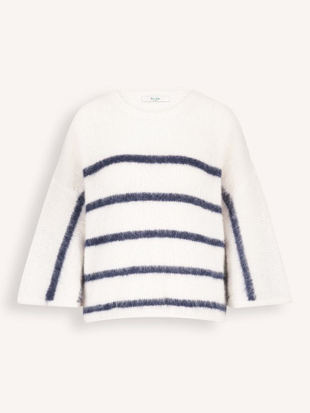 Ontdek de Fleur alpacamix gestreepte trui van By-Bar in de kleur off-white bij Orangebag. Op werkdagen voor 21:45 besteld, morgen in huis.